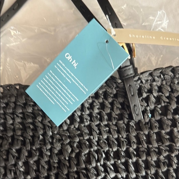 Black Woven Tote with Spacious Design - Picture 6 of 6